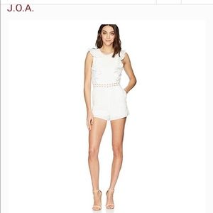 Revolve J.O.A. White lace romper sz Med New